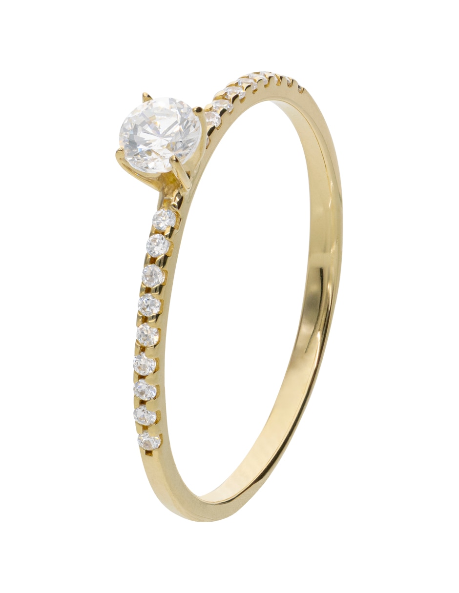 Anillo Fonelli 14 K de oro zirconia brillante
