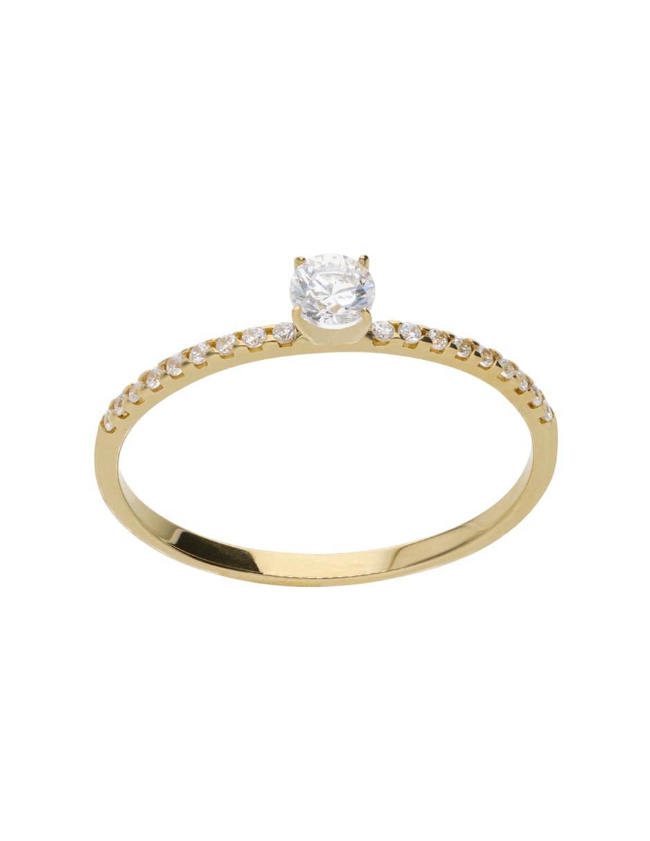 Anillo Fonelli 14 K de oro zirconia brillante