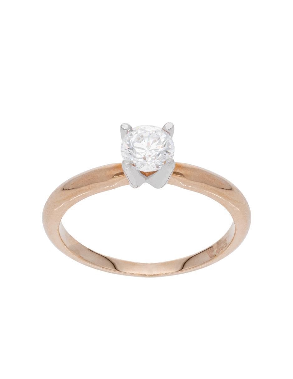 Anillo 14 k de oro blanco zirconia brillante 2