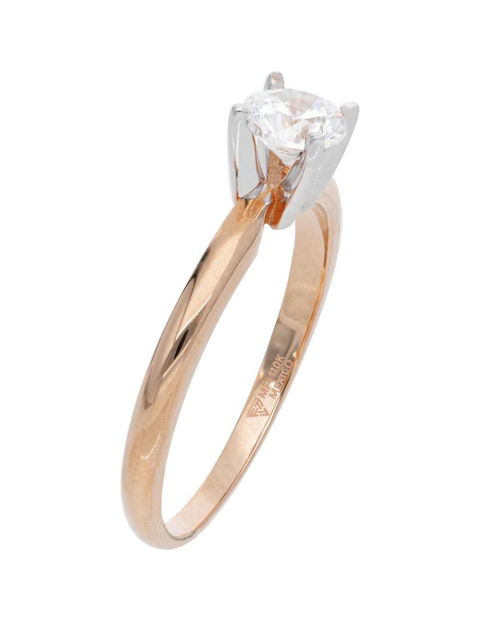 Anillo 14 k de oro blanco zirconia brillante 3