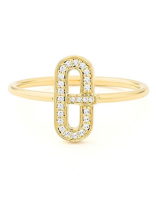 Anillo ovalado Smart 14 k de oro amarillo diamante pulido