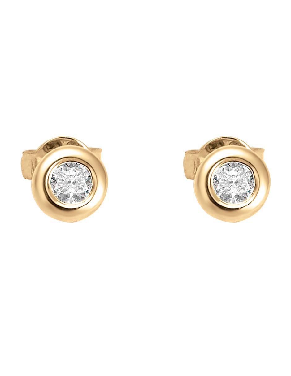 Broqueles circulares de oro amarillo con acabado brillante diamante Broqueles circulares de oro amarillo con acabado brillante diamante