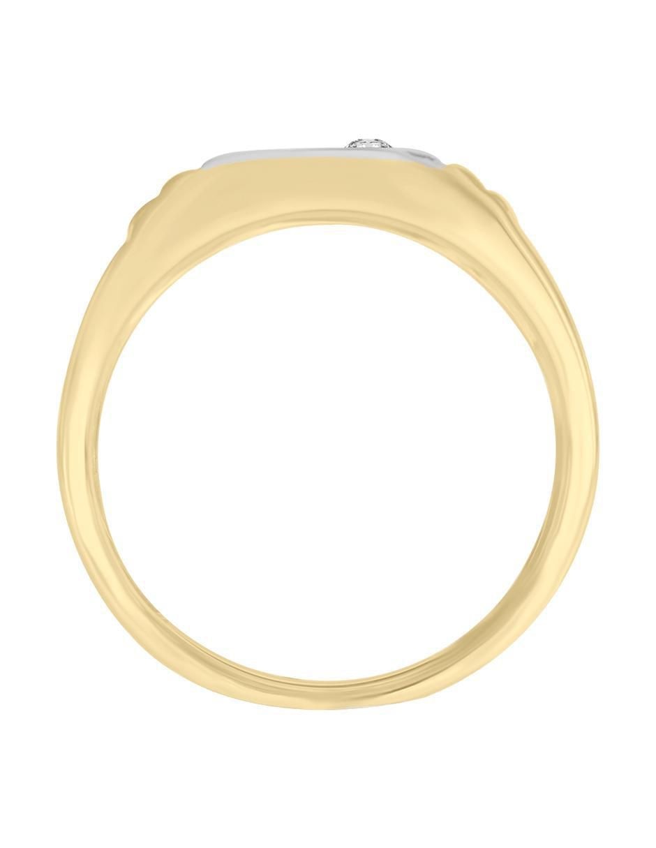 Anillo redondo Johan 14 k de oro diamante brillante 3