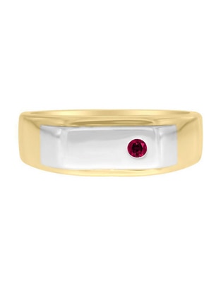 Anillo redondo Joaquín 14 k de oro rubí brillante Anillo redondo Joaquín 14 k de oro rubí brillante