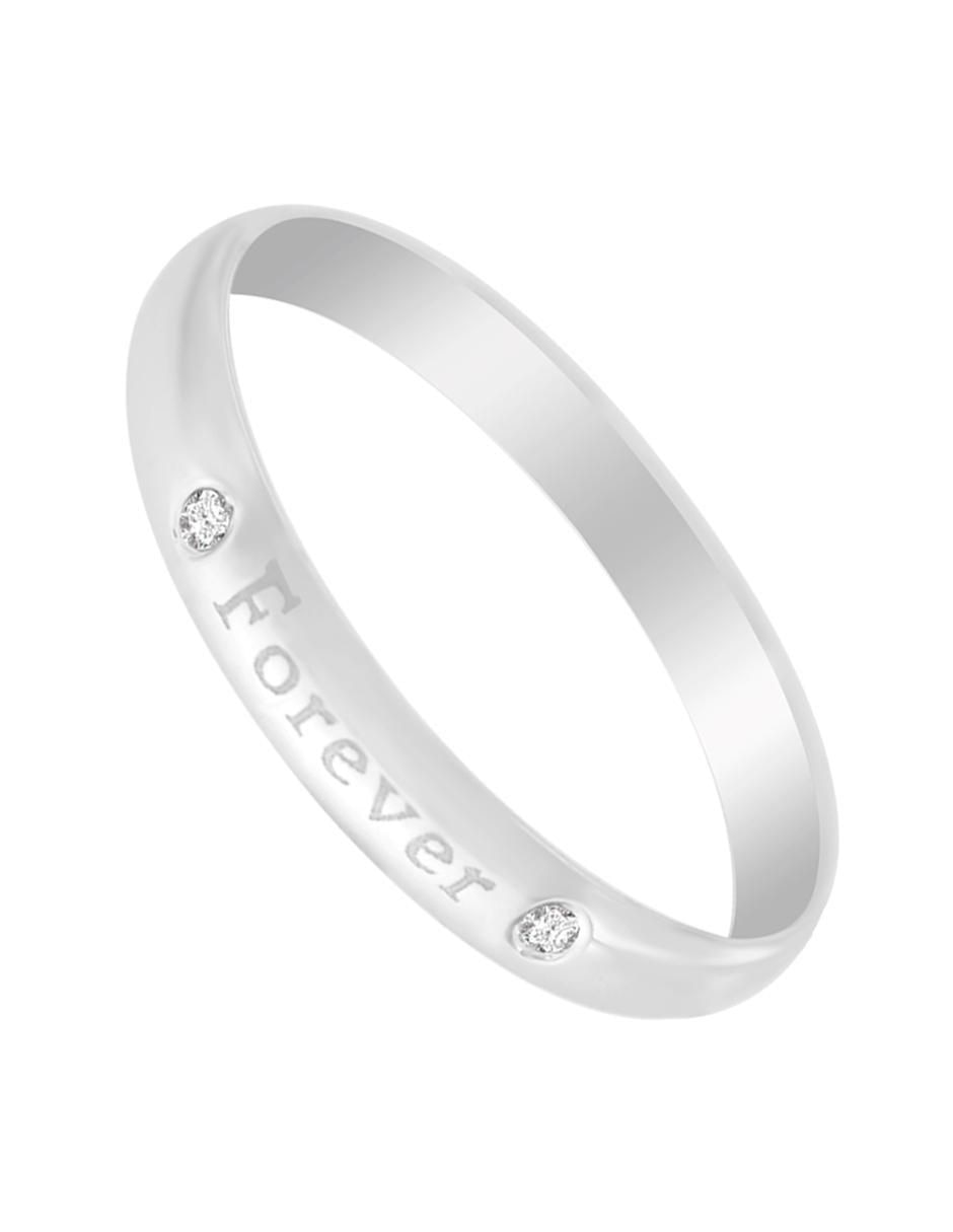 Anillo redondo Forever 14 k de oro diamante brillante 4