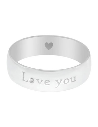Anillo redondo Love You 14 k de oro diamante brillante