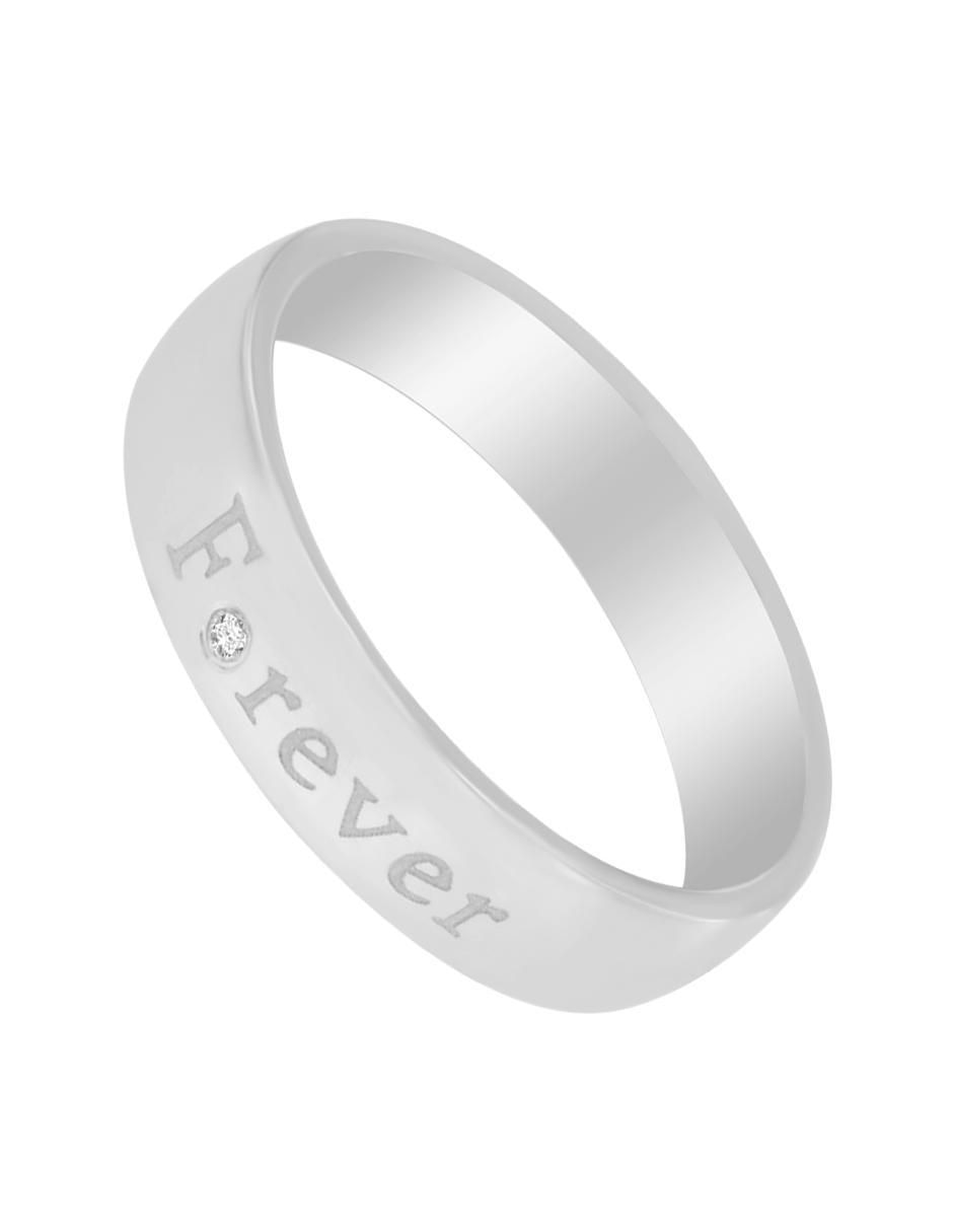 Anillo redondo Forever 14 k de oro diamante brillante 3
