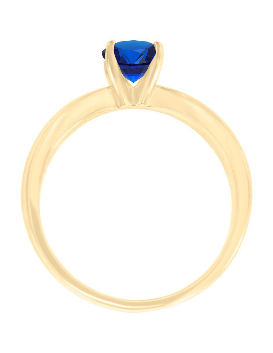 Anillo redondo Nix de oro zafiro brillante 3