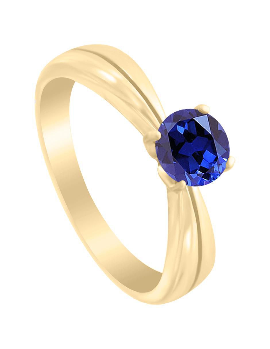 Anillo redondo Nix de oro zafiro brillante 4