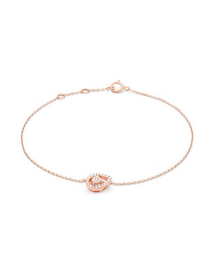 Pulsera de oro rosa con diamante 14 k Smart con acabado brillante 1