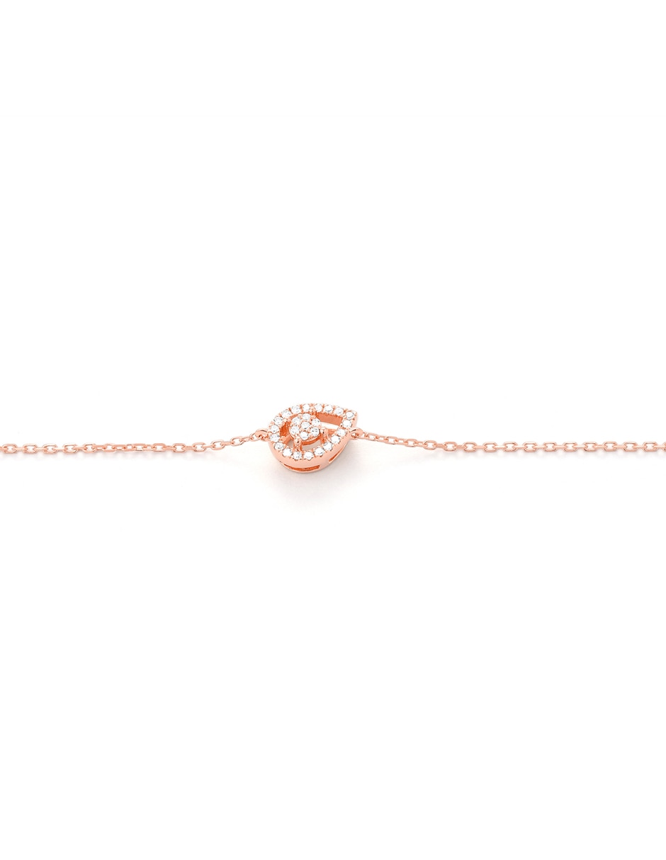Pulsera de oro rosa con diamante 14 k Smart con acabado brillante Pulsera de oro rosa con diamante 14 k Smart con acabado brillante