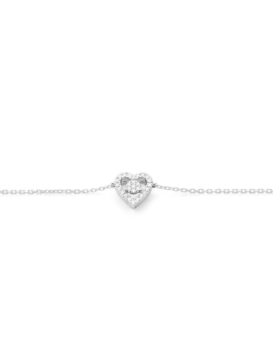 Pulsera de oro blanco con diamante 14 k Smart con acabado brillante 3