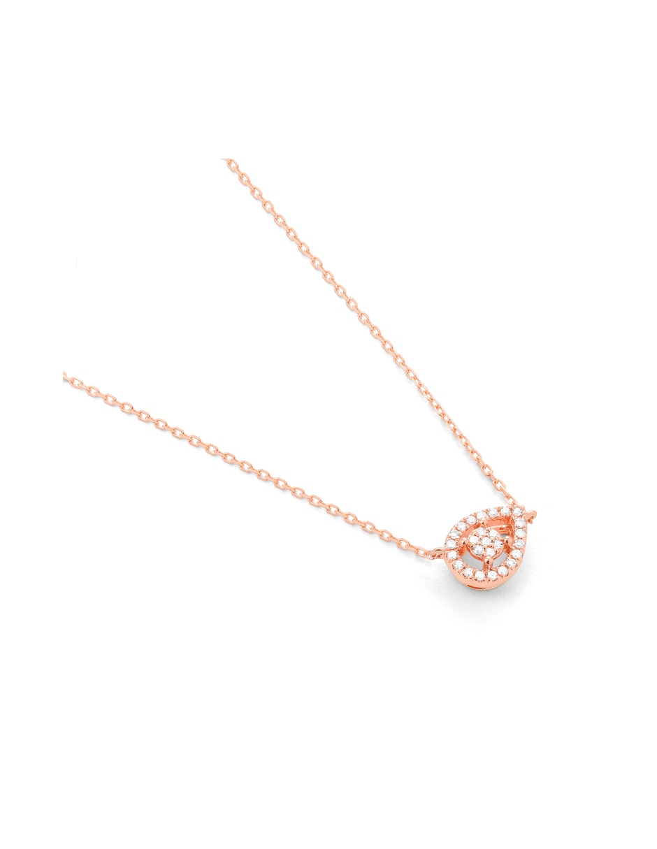 Colgante y dije de gota Facet Barcelona Smart de oro rosa 14 K