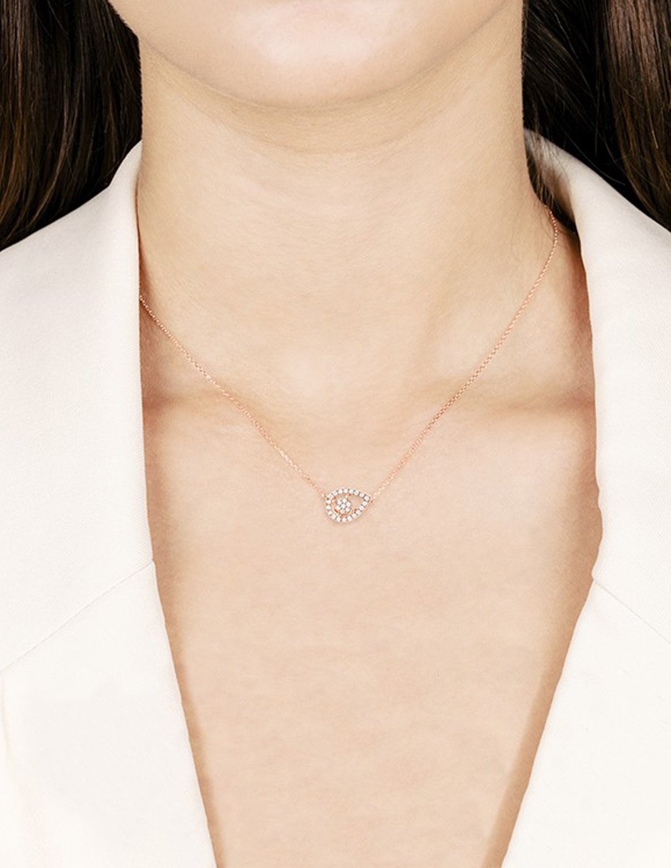 Colgante y dije de gota Smart de oro rosa 14 K