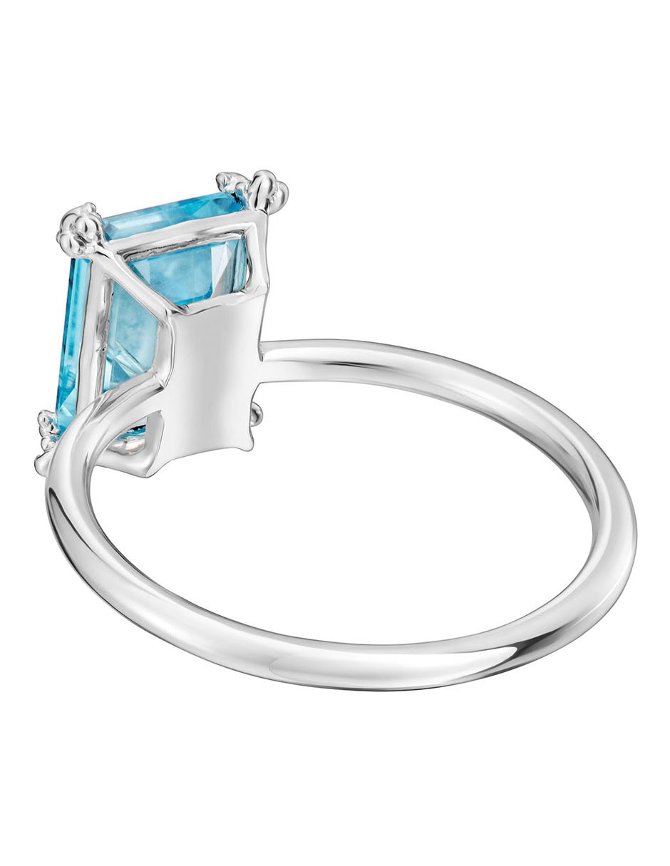 Anillo rectangular Tous Color Pills de plata topacio brillante