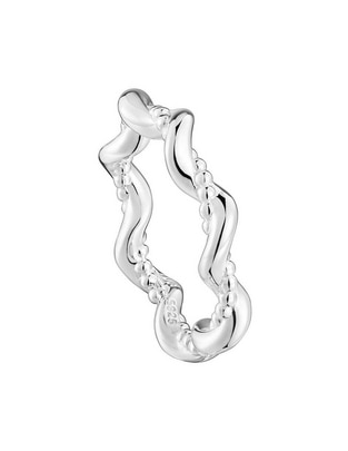 Anillo de estrella Twisted de plata brillante