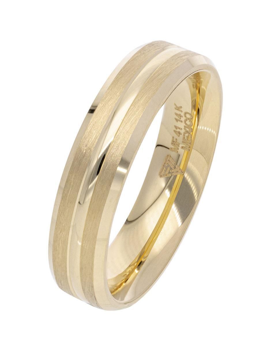 Anillo redondo 14 k de oro brillante 3