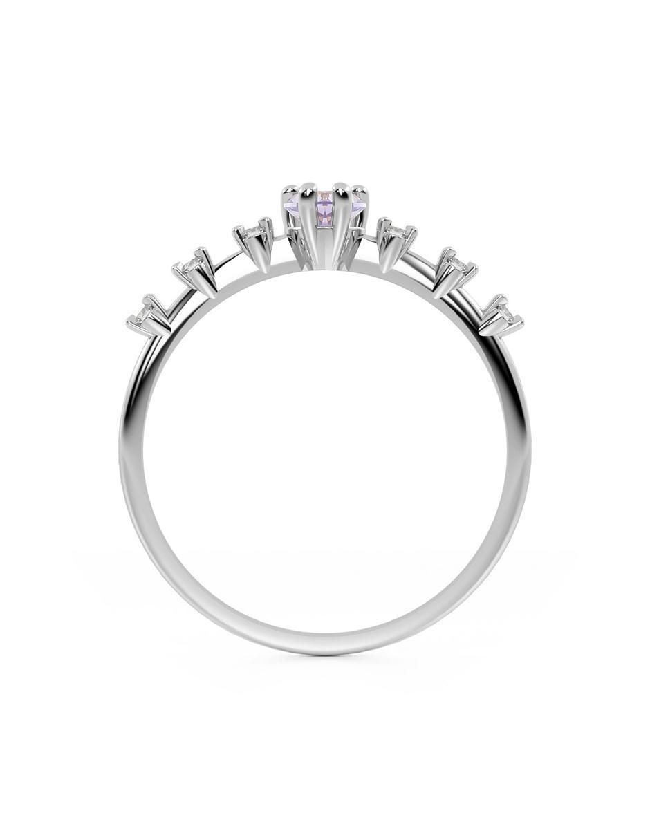 Anillo de corazón de oro zirconia brillante 3