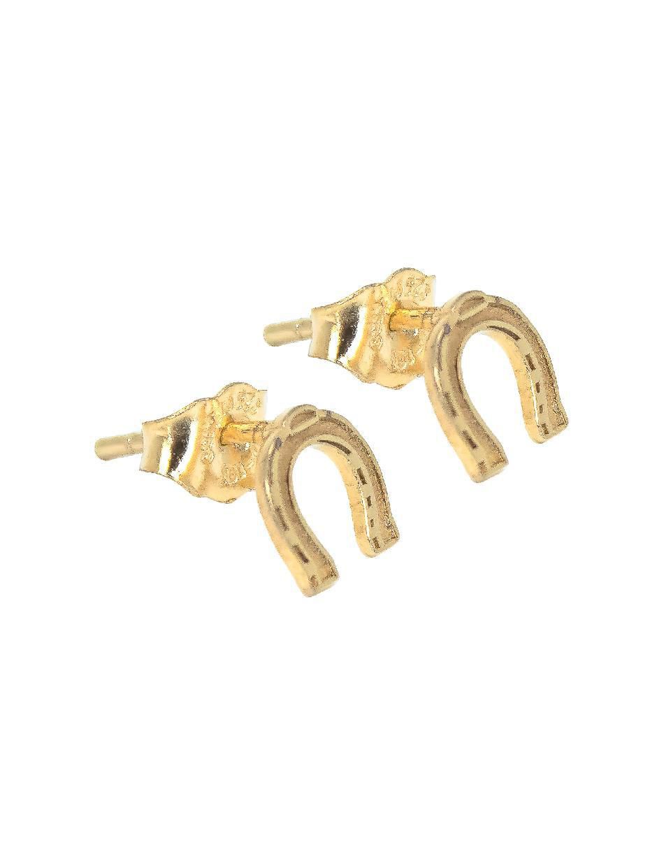 Broqueles de caballo de plata P 925 con acabado baño de oro