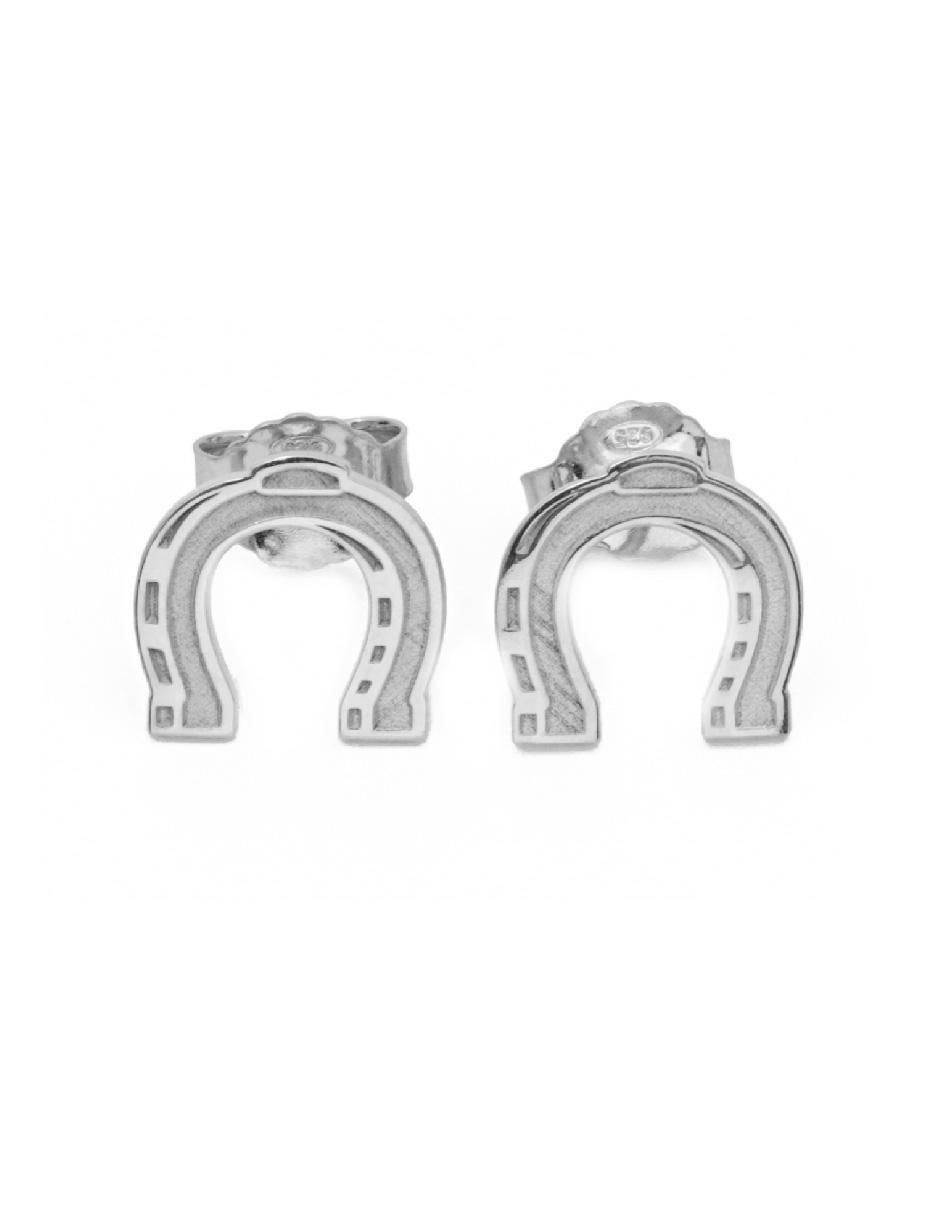 Broqueles de caballo de plata P 925 con acabado brillante