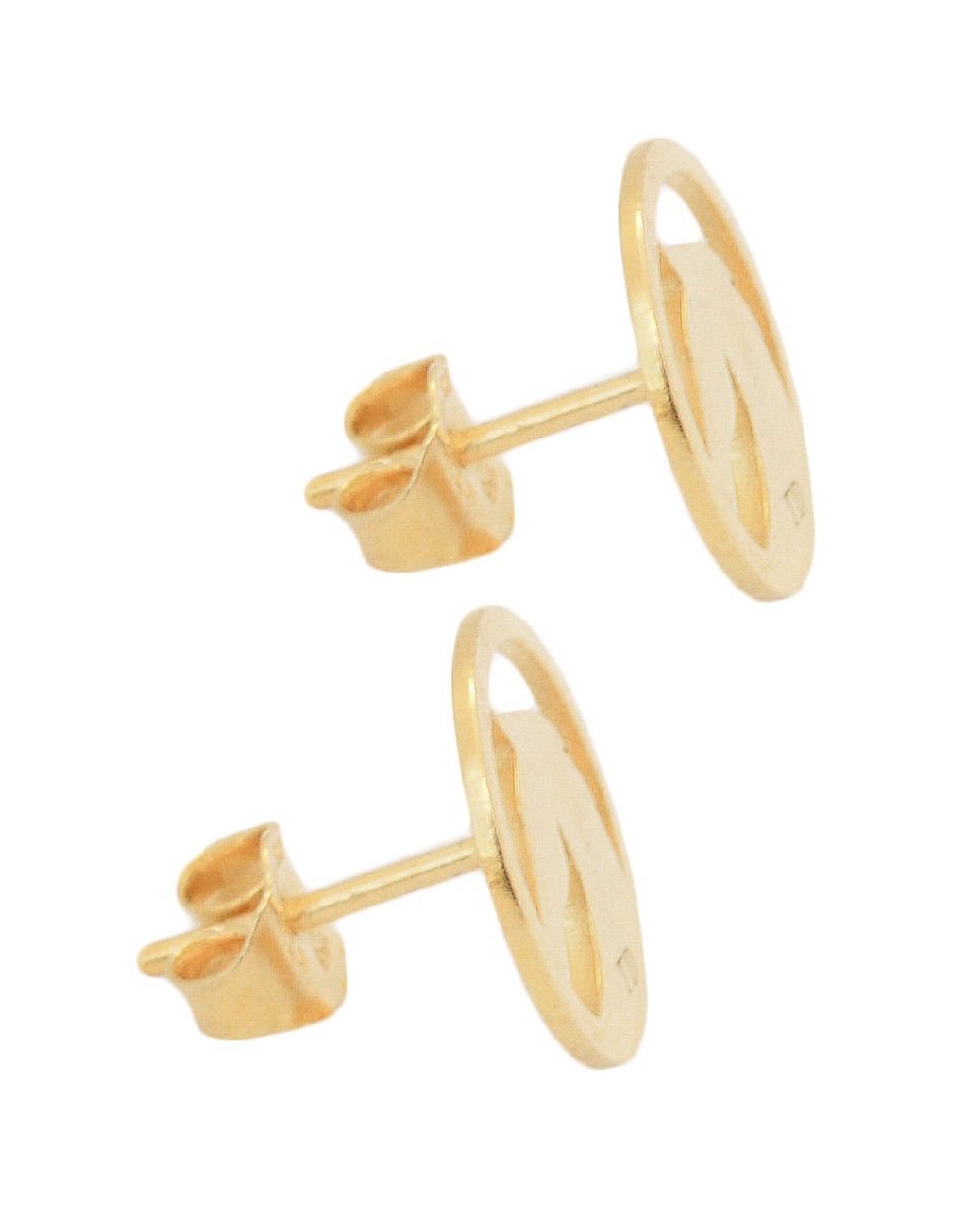 Broqueles de caballo de plata P 925 con acabado baño de oro 3