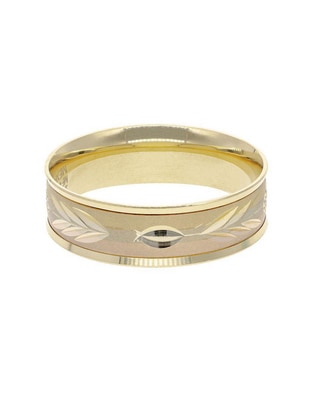 Anillo redondo 14 k de oro amarillo brillante Anillo redondo 14 k de oro amarillo brillante