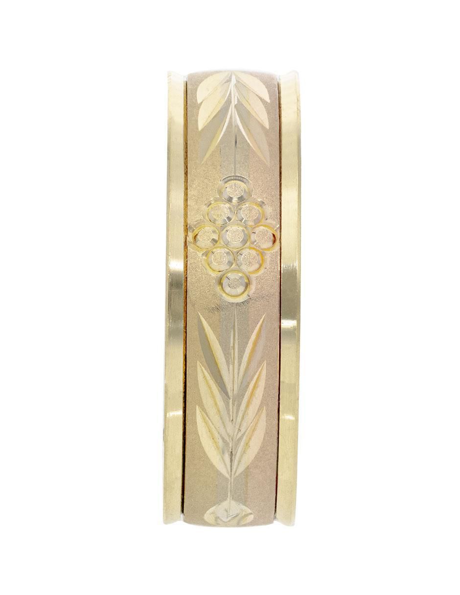 Anillo redondo 14 k de oro amarillo brillante 2