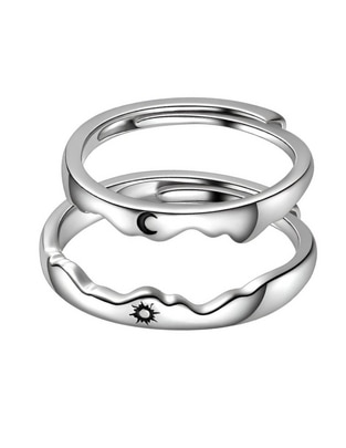 Anillo redondo P 925 de plata brillante