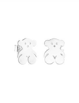 Aretes de oso Bear de plata P 925 con acabado brillante 1