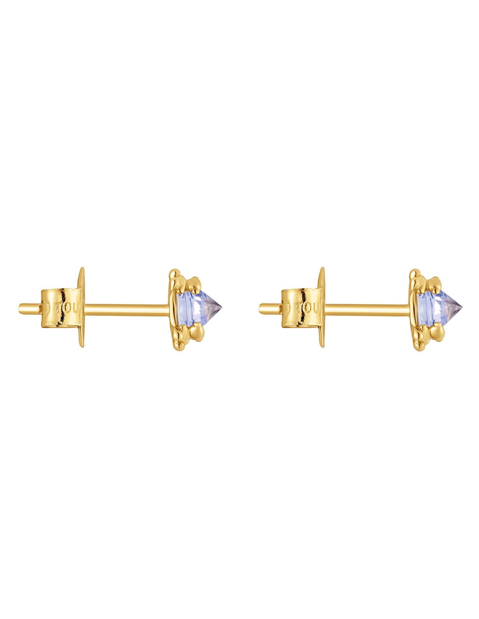 Aretes de oso Tous de oro con acabado brillante tanzanita
