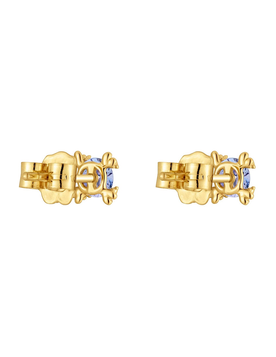 Aretes de oso Tous de oro con acabado brillante tanzanita