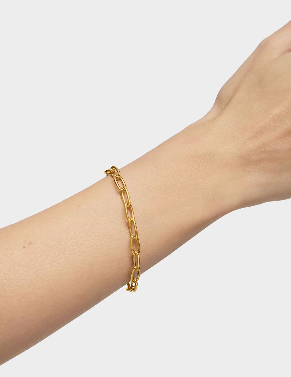 Pulsera de plata p 925 Hold Oval con acabado baño de oro