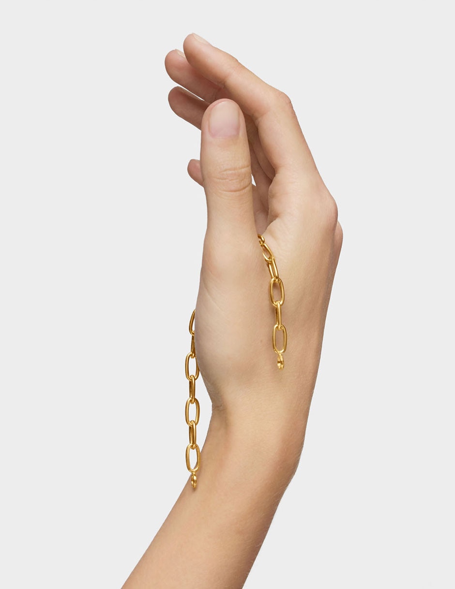 Pulsera de plata P 925 Hold Oval acabado baño de oro 8