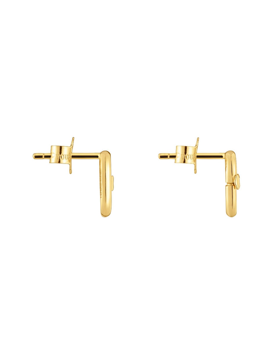 Aretes ovalados de oro con acabado brillante 2