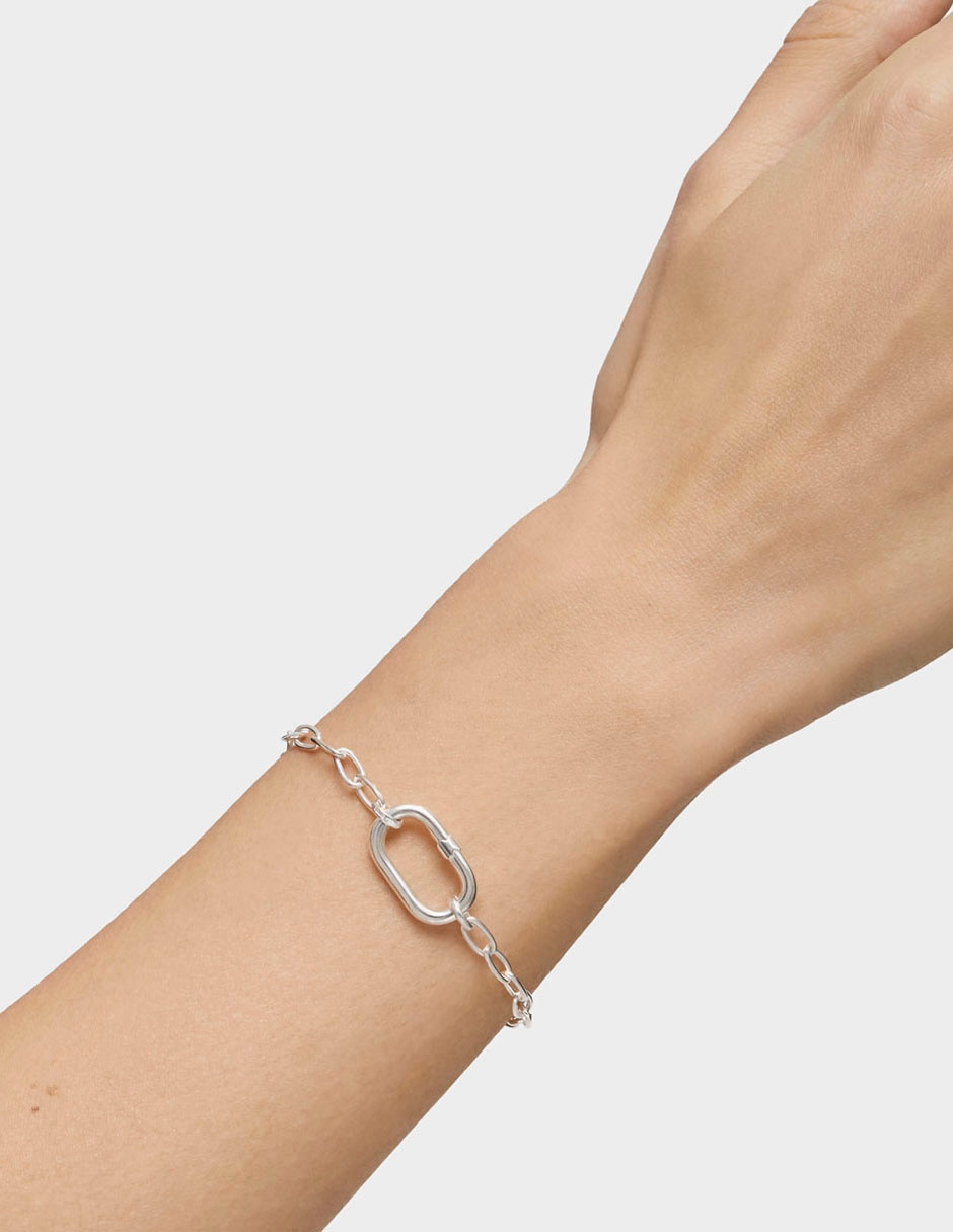 Pulsera de plata P 925 Hold Oval con acabado liso Pulsera de plata P 925 Hold Oval con acabado liso