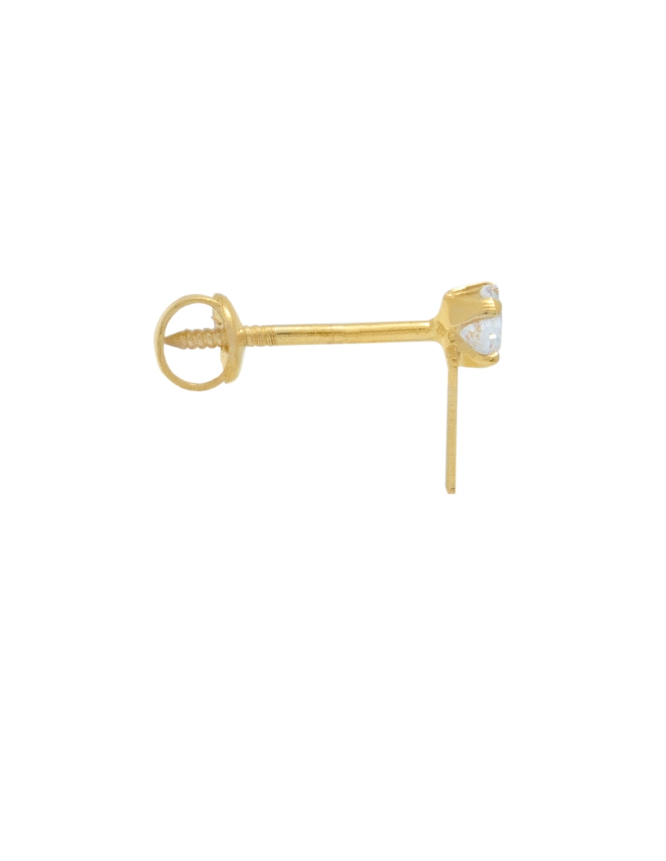 Broqueles triangulares de oro amarillo con acabado brillante zirconia Broqueles triangulares de oro amarillo con acabado brillante zirconia