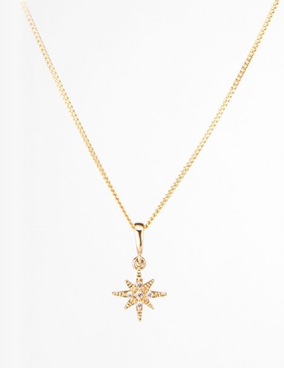 Collar Estrella de estrella Novedades de oro 14 K