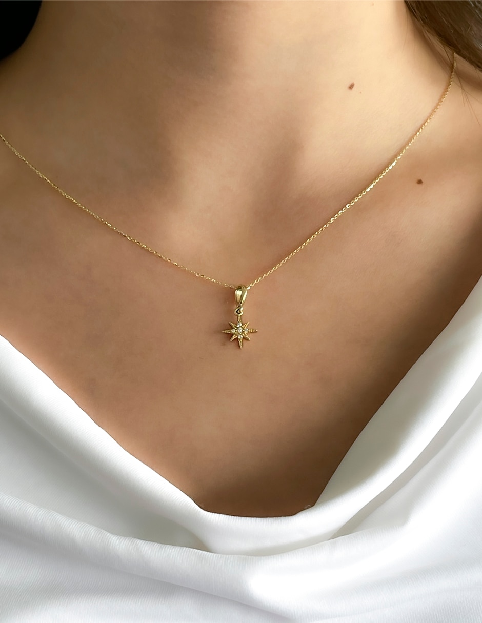 Collar Estrella de estrella Novedades de oro 14 K 2