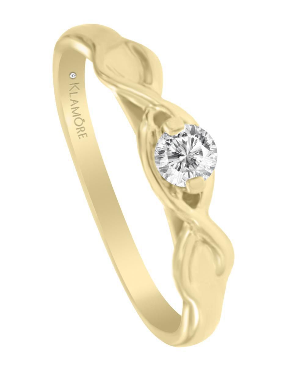 Solitario 14 k Amaia diamante 3