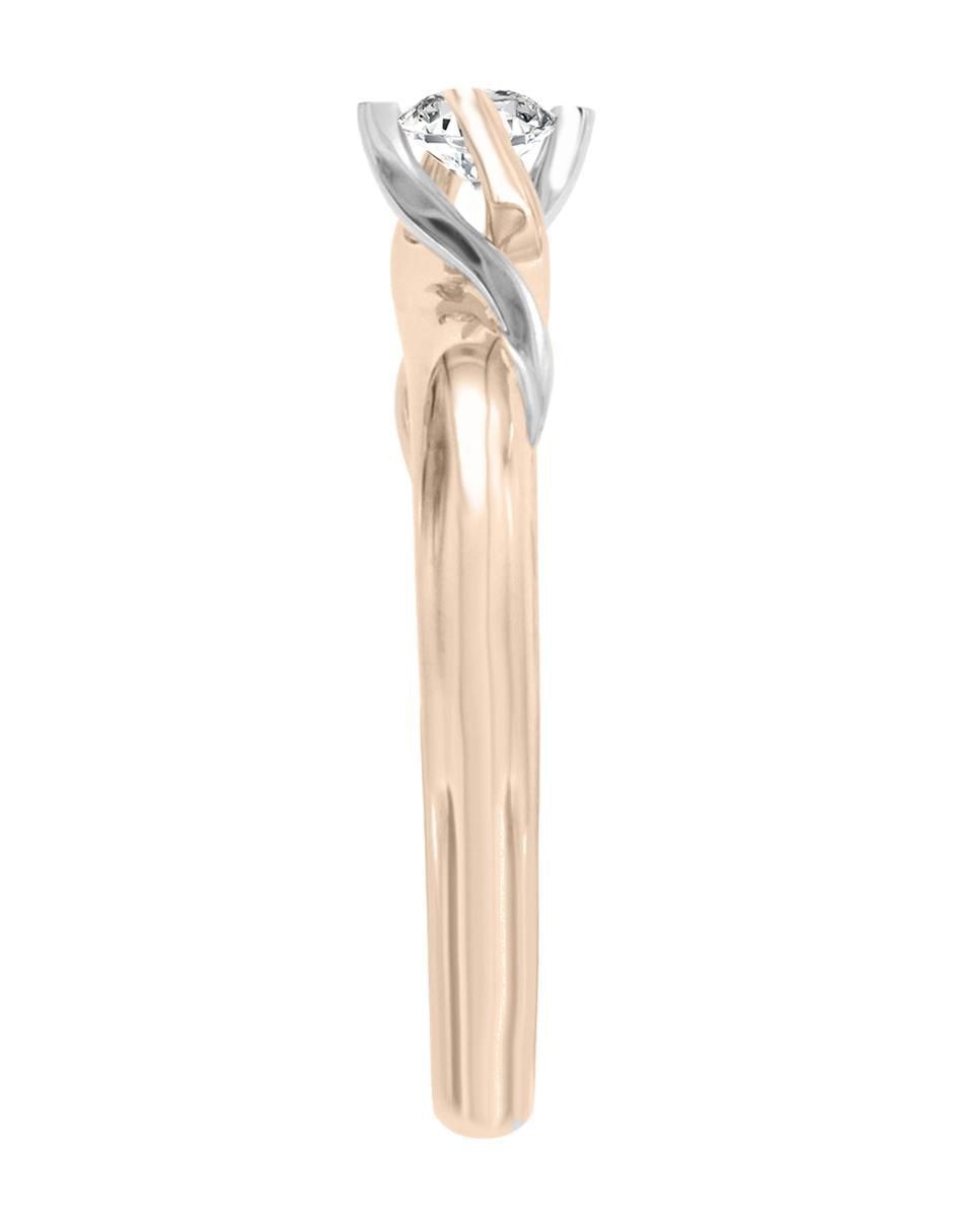 Solitario de oro rosa 14 k Enya diamante