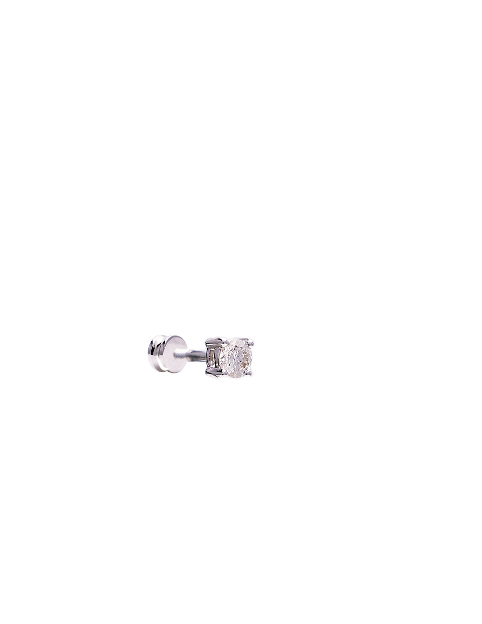 Broqueles de oro blanco con acabado brillante diamante Broqueles de oro blanco con acabado brillante diamante