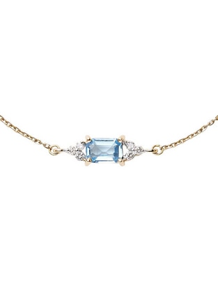 Pulsera de oro con topacio 14 k Oriana con acabado pavé 1