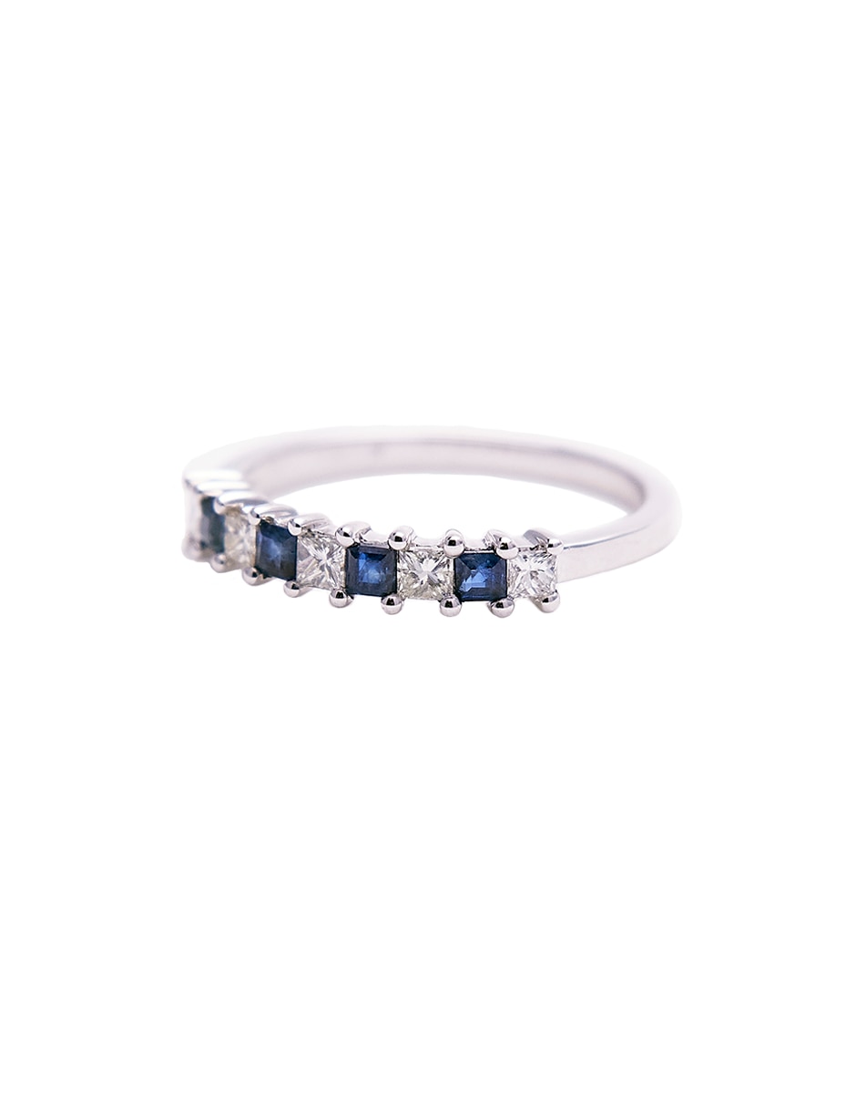 Anillo Kendra Diamond Sapphire de oro blanco diamante pulido