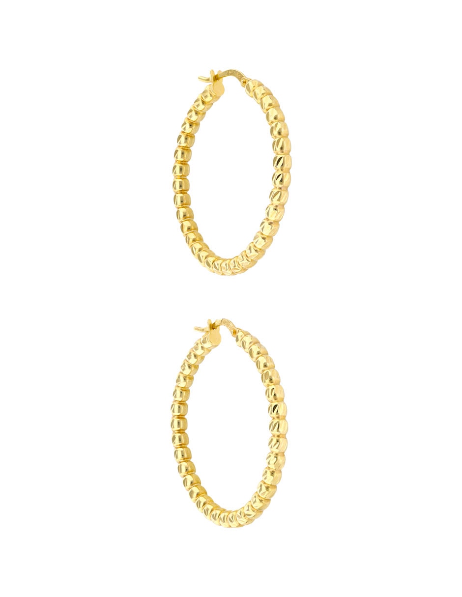 Aretes De Aro Circular Earrings Oro 14 K Acabado Brillante 2