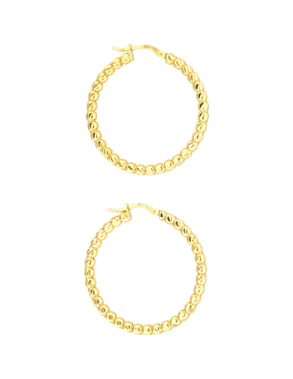 Aretes De Aro Circular Earrings Oro 14 K Acabado Brillante 3