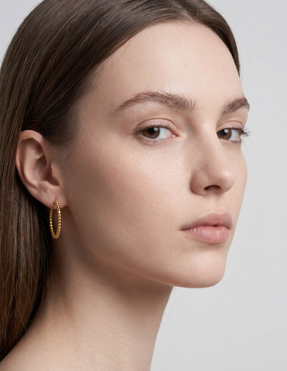 Aretes De Aro Circular Earrings Oro 14 K Acabado Brillante 4