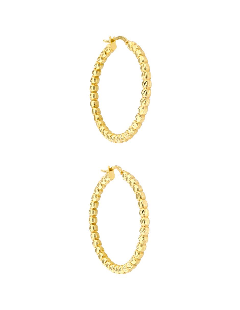 Aretes de aro Earrings de oro 14 K con acabado brillante 2