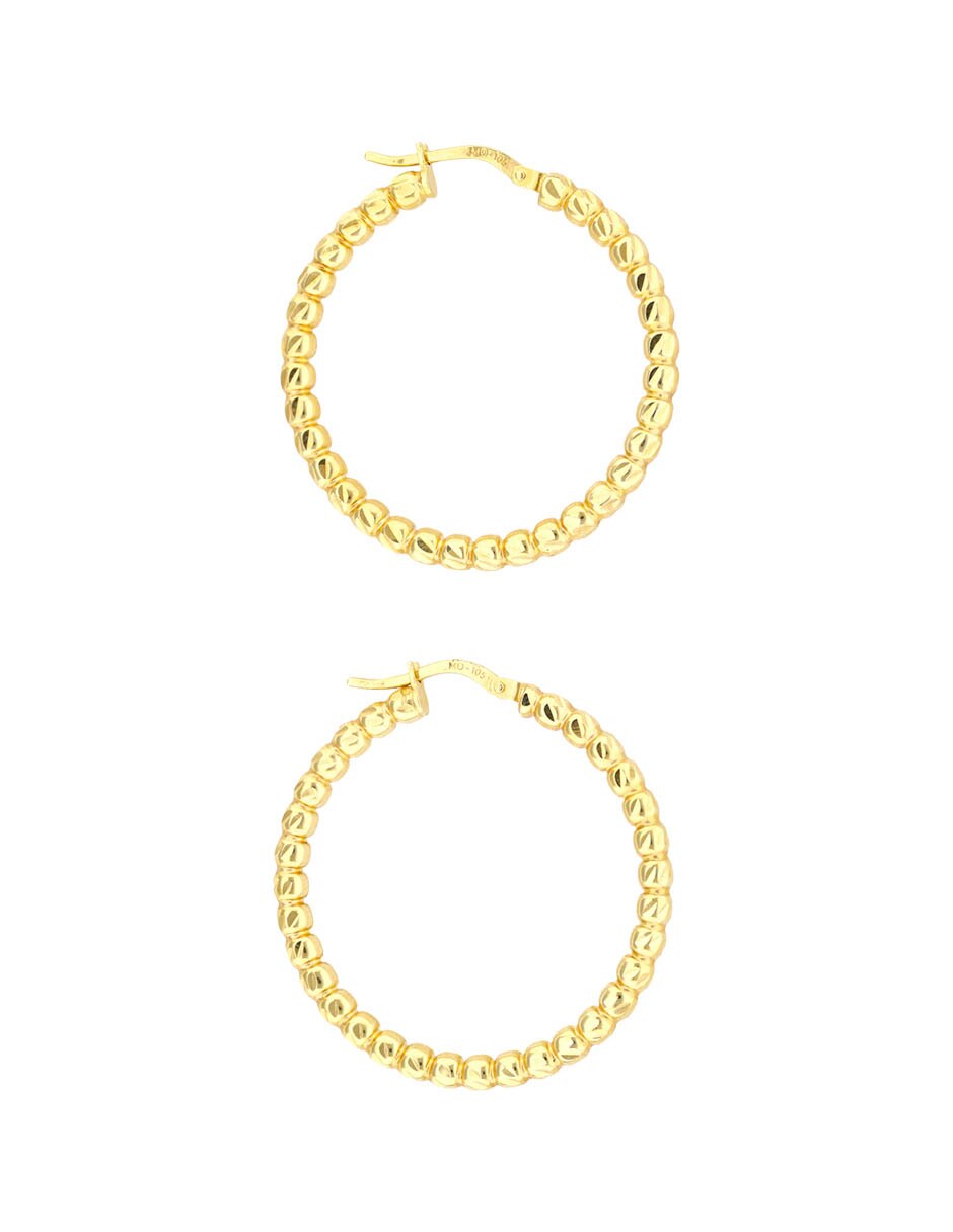 Aretes de aro Earrings de oro 14 K con acabado brillante 3