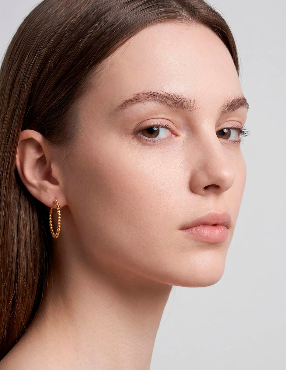 Aretes de aro Earrings de oro 14 K con acabado brillante 4