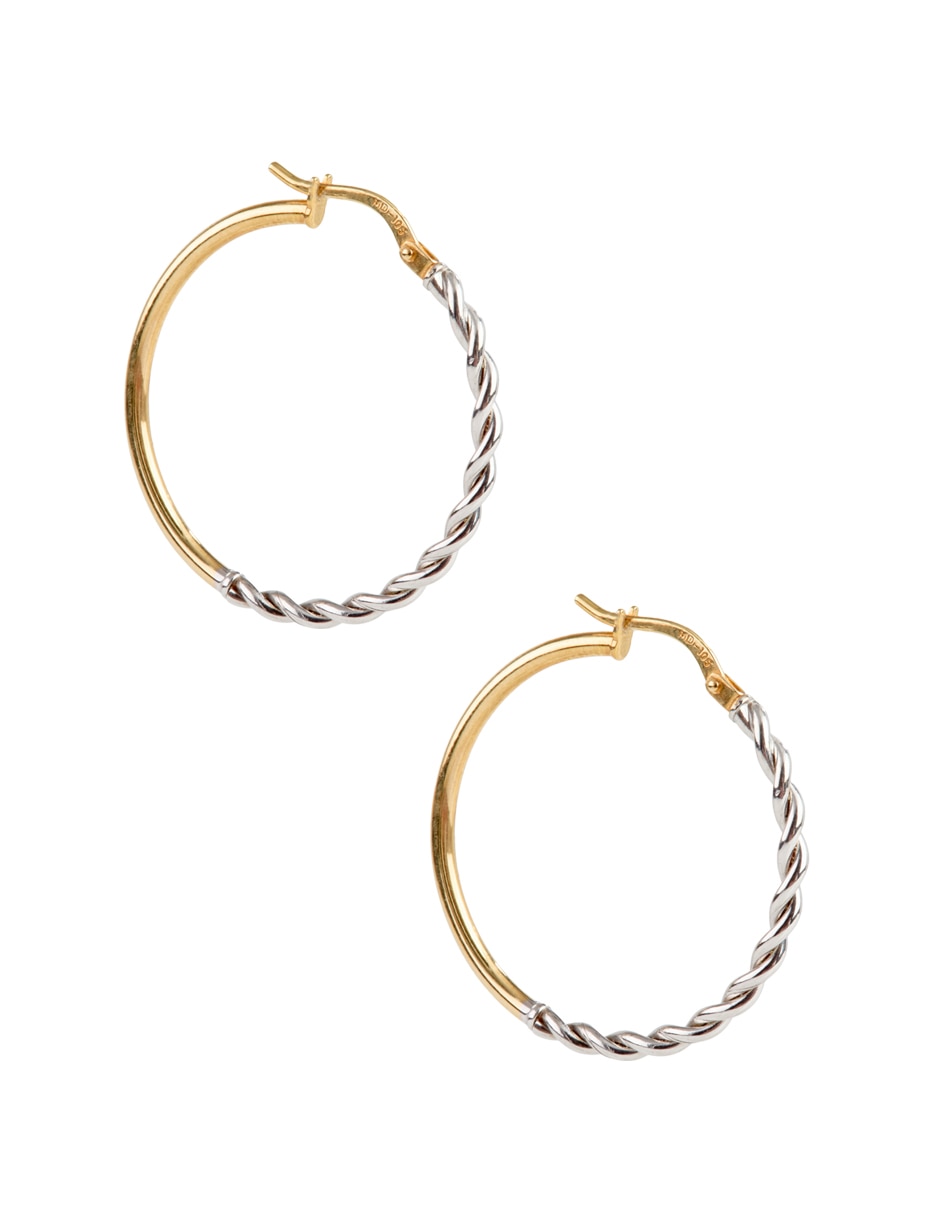 Aretes de aro de oro con acabado pulido 4
